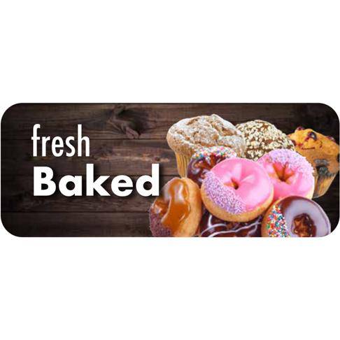 Bakery Top Header Sign "fresh Baked" with Donuts and Muffins - FoodSignPros