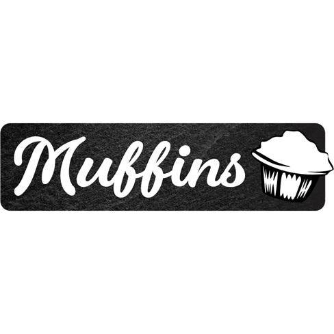 Horizontal Window Bakery Cling "Muffins" with a Muffin - FoodSignPros