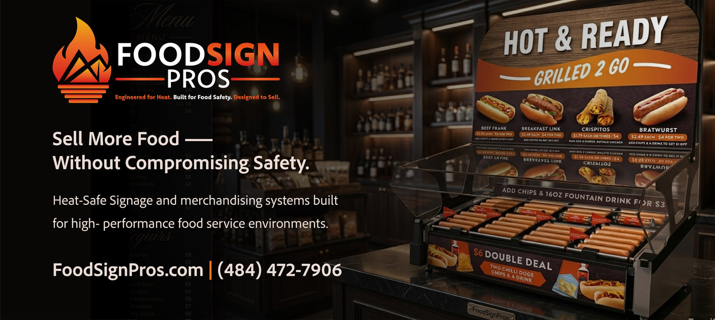 Fda Food Sign About Us | Proprietary High Heat Safe, FDA-Approved Food Signage ...