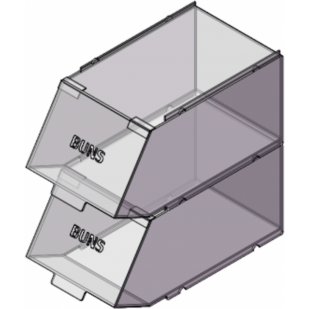 Clear Stackable Bin | FoodSignPros