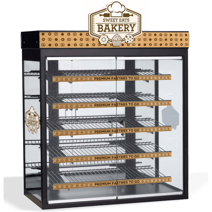 Countertop Display Case with "Sweet Eats Bakery" Sign - FoodSignPros
