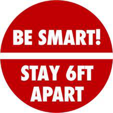 RED 'Be Smart! Stay 6 ft Apart' Floor Graphic - FoodSignPros