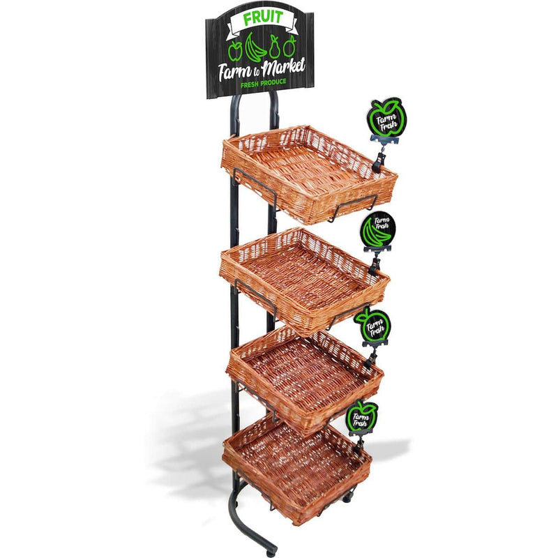 Fruit Rack - Freestanding - 4 Tier - FoodSignPros