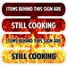 Roller Thimble 3 - Roller Grill Still Cooking Signs - FoodSignPros