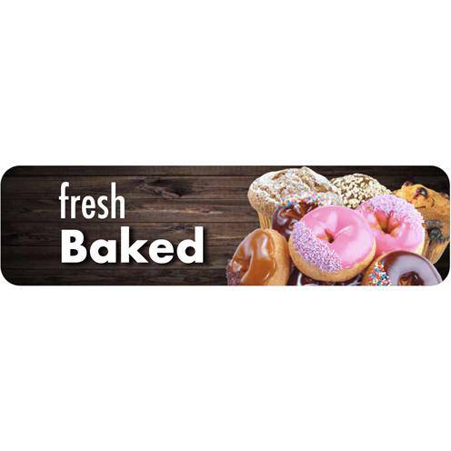 Bakery Top Header Sign "fresh Baked" with Donuts and Muffins - FoodSignPros