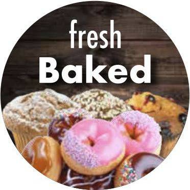 Circle Bakery Cling "fresh Baked" with Donuts and Muffins- FoodSignPros