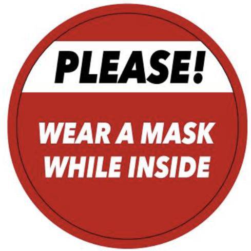 RED 'Wear A Mask' Window Cling - FoodSignPros