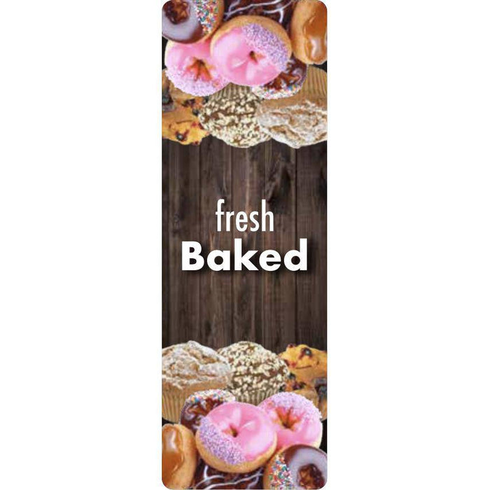 Vertical Bakery Cling "fresh Baked" with Donuts and Muffins- FoodSignPros