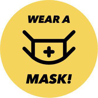 YELLOW 'Wear A Mask' Window Cling - FoodSignPros